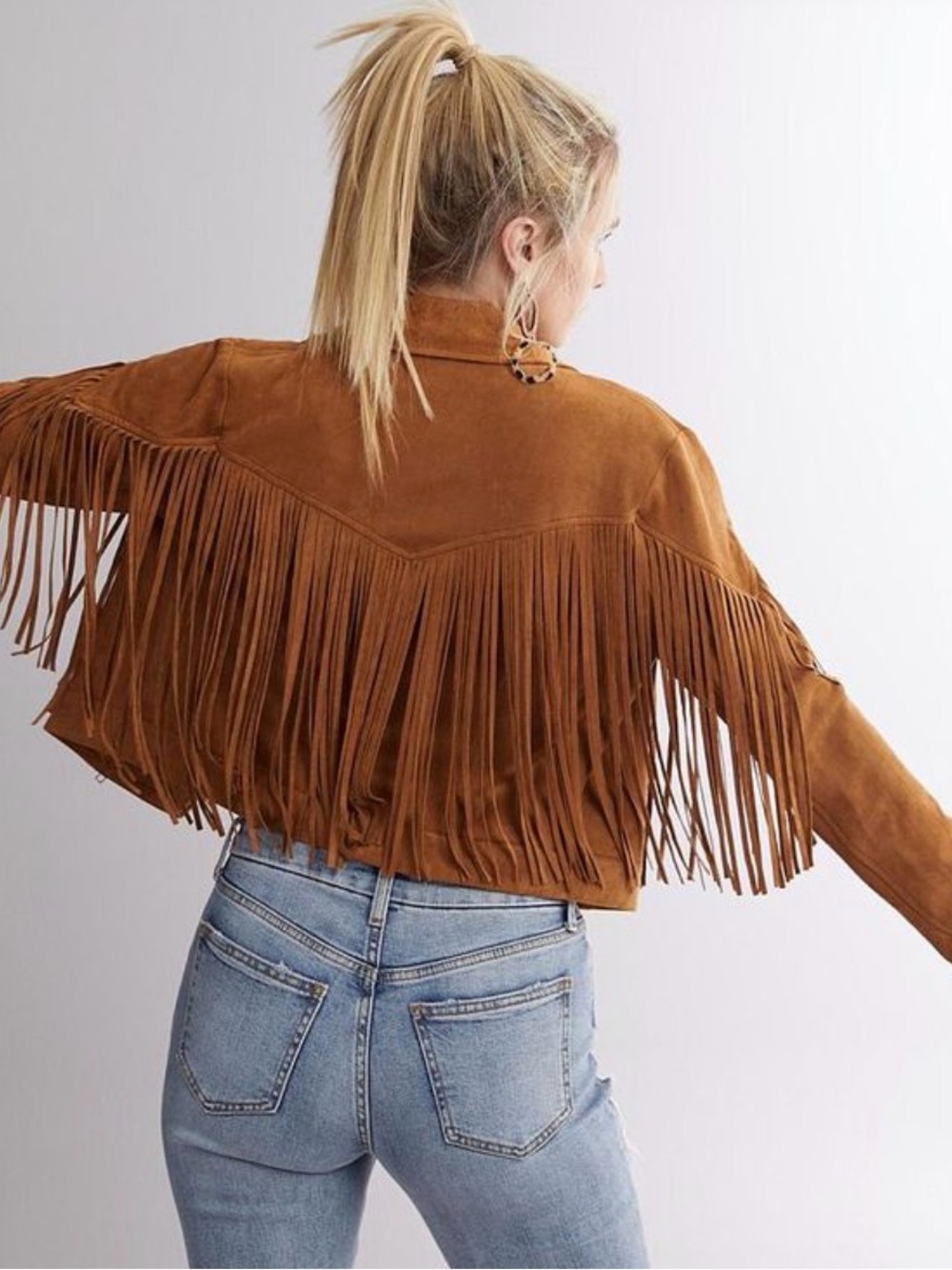 Buckle & Flying Tomato Fringe Suede Cropped Jacket - western boho cowgirl